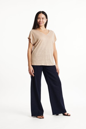 Amity Linen Tee in Sand from People Tree