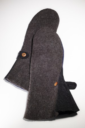 Long Mittens | dark brown & navy blue from Pepavana