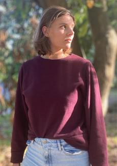 Balloon Sleeve Sweater Nairobi – Bordeaux van Peponi Fashion