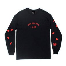Eat Plants Scattered Roses - Long Sleeve - Black via Plant Faced Clothing
