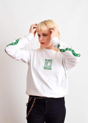 Make The Connection Long Sleeve - White from Plant Faced Clothing