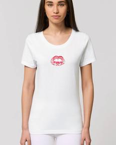 Read My Lips - Femme Tee - White via Plant Faced Clothing