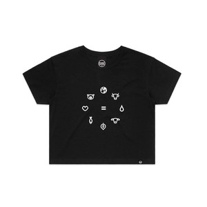 Equal Beings - White x Black Crop Tee from Plant Faced Clothing