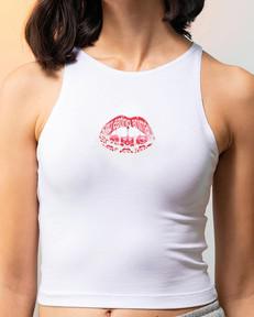Read My Lips Baby Tank - White via Plant Faced Clothing