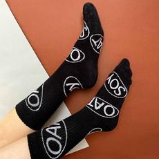 Mylk - ORGANIC Socks - Black via Plant Faced Clothing