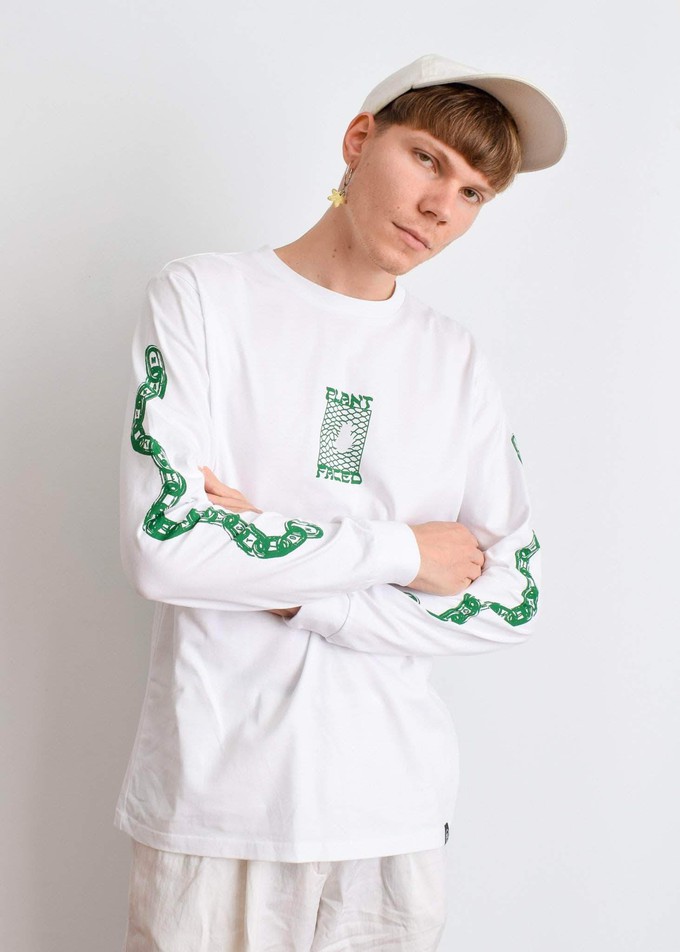 Make The Connection Long Sleeve - White from Plant Faced Clothing