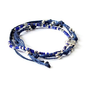 Bracelet Blue Smile - 2 strands - Handmade and Fairtrade from Quetzal Artisan