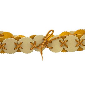 Belt Natural Yellow - Leather - Aboriginal Design + Handmade from Quetzal Artisan