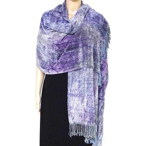 Shawl Lilac Grey - Bamboo Chenille - Fairtrade & Sustainable from Quetzal Artisan