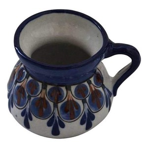 Mug Blue with Small Saucer - Handmade - Lovely and Fairtrade from Quetzal Artisan