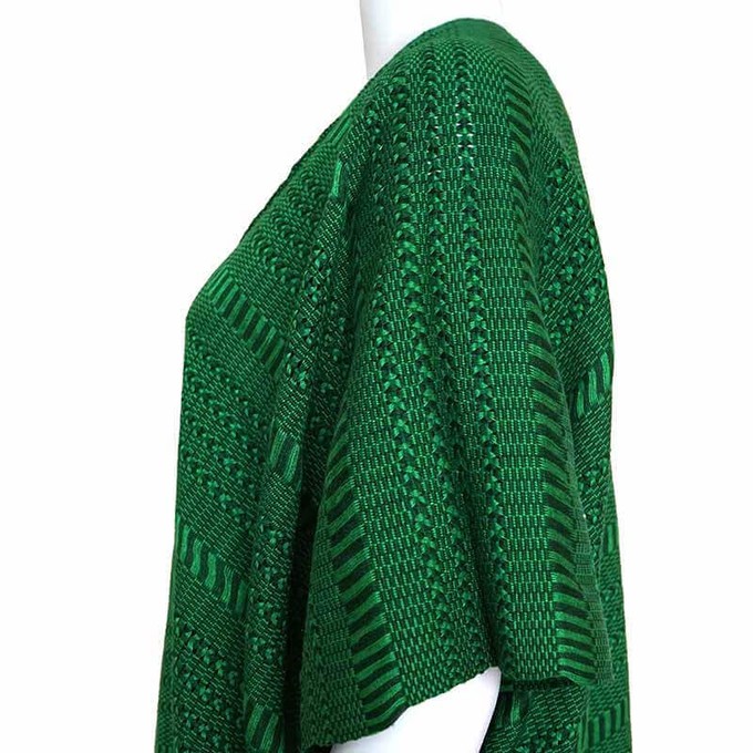 Cotton Poncho Green - Natural Dyes - Ecofriendly and Fair from Quetzal Artisan