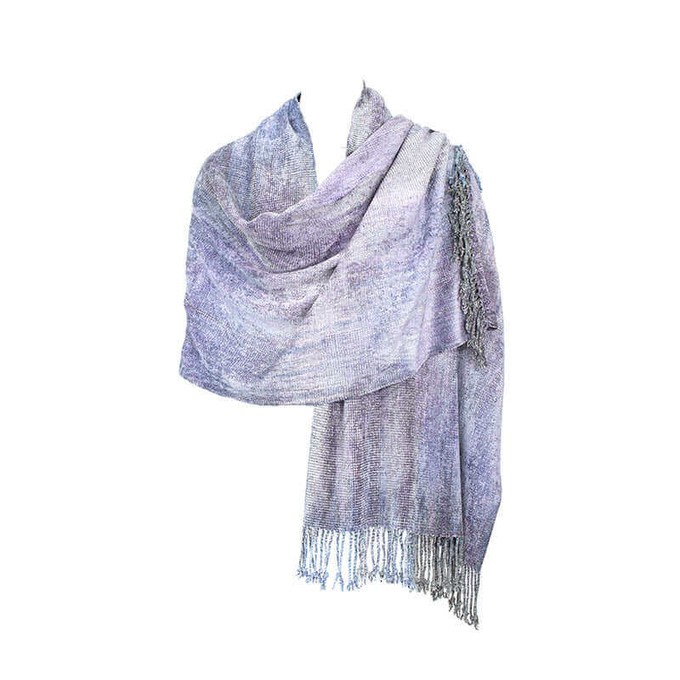 Shawl Lilac Grey - Bamboo Chenille - Fairtrade & Sustainable from Quetzal Artisan