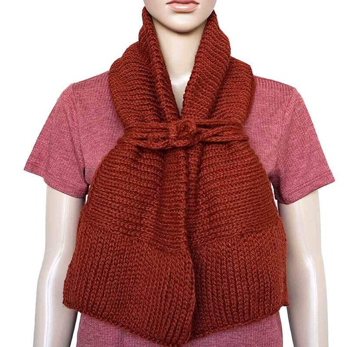 Bolero Scarf Bordeaux - Knitted Necklace - Stylish and Warm from Quetzal Artisan