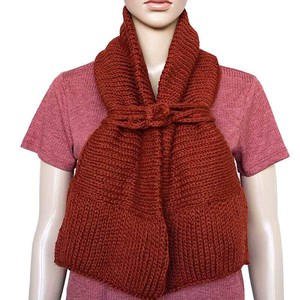 Bolero Scarf Bordeaux - Knitted Necklace - Stylish and Warm from Quetzal Artisan