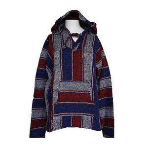 Hoodie Blue Red Mélange - One Size - Handmade and Fairtrade from Quetzal Artisan