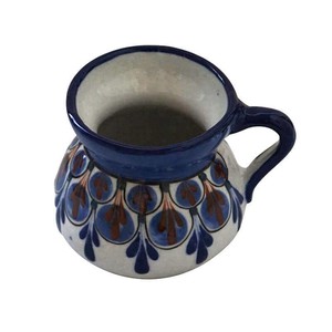 Mug Blue with Small Saucer - Handmade - Lovely and Fairtrade from Quetzal Artisan