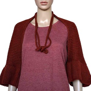 Bolero Scarf Bordeaux - Knitted Necklace - Stylish and Warm from Quetzal Artisan