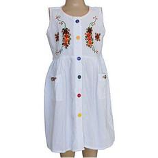Cotton Dress Red Pansies 10 - 3-4 years - Pretty and Fairtrade van Quetzal Artisan