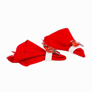 Red Robin Napkin Rings - Cotton Napkins - Beautiful & Fair from Quetzal Artisan