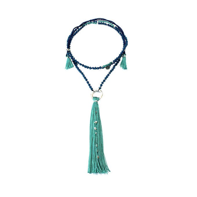 Tassel Necklace Turquoise - Handmade - Beautiful & Fairtrade from Quetzal Artisan Tassel Necklace Turquoise - Handmade - Beautiful & Fairtrade from Quetzal Artisan