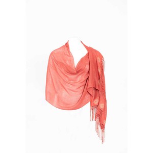 Shawl Coral Pink - Natural Cotton - Sustainable & Fairtrade from Quetzal Artisan