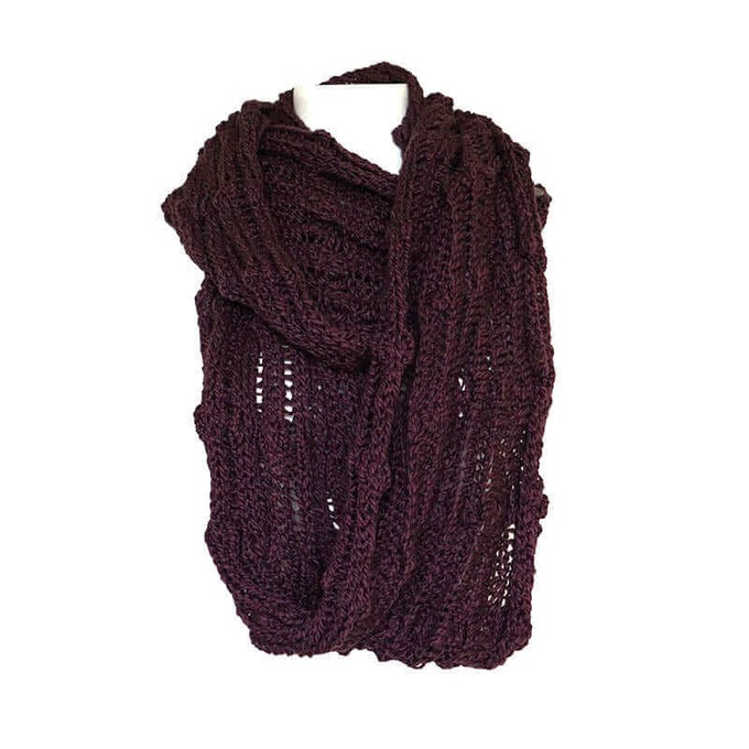 Infinity Scarf Aubergine - Organic Cotton - Fashionable from Quetzal Artisan