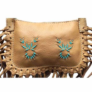 Shoulder Bag Brown Mooshide - Fringed Traditional Native Bag from Quetzal Artisan