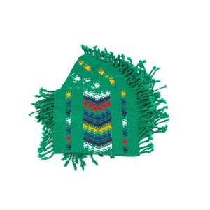 Green Coasters - Set of 6 - Mayan Design - Fairtrade from Quetzal Artisan