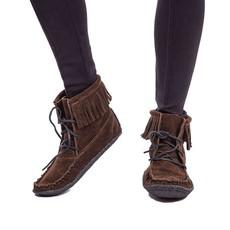 Short Boots Brown - Hiawatha - Handmade Native Fringe Boots via Quetzal Artisan