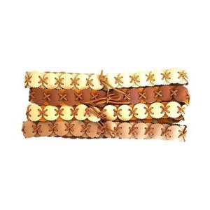 Belt Natural Yellow - Leather - Aboriginal Design + Handmade from Quetzal Artisan
