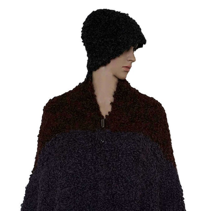Scarf and Hat Boucle Charcoal - Alpaca Wool - Stylish & Warm from Quetzal Artisan