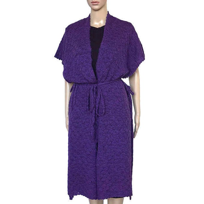 Poncho Tunic Purple - Handwoven - Stylish and Versatile from Quetzal Artisan