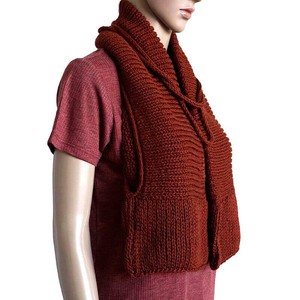 Bolero Scarf Bordeaux - Knitted Necklace - Stylish and Warm from Quetzal Artisan