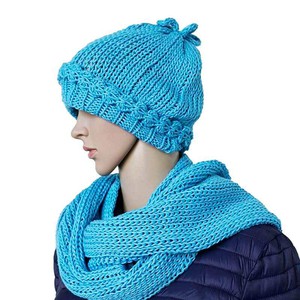 Scarf and Hat Sky Blue - Merino Wool and Organic Cotton from Quetzal Artisan