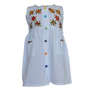 Cotton Dress Brown Flowers 4 - Age 1-2 years - Fairtrade from Quetzal Artisan