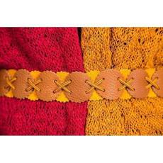 Leather Belt Chestnut - Traditional Design- Handmade in Canada via Quetzal Artisan