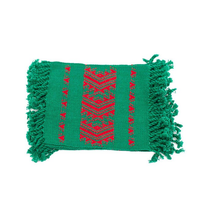 Green Red Coasters - Set of 6 - Mayan Design - Fairtrade from Quetzal Artisan