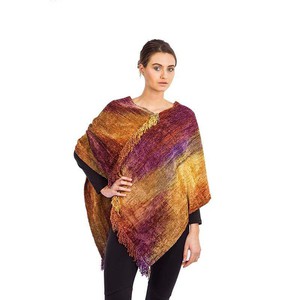 Poncho Golden Coral - Organic Bamboo - Handmade & Fairtrade from Quetzal Artisan