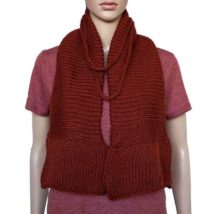 Bolero Scarf Bordeaux - Knitted Necklace - Stylish and Warm from Quetzal Artisan