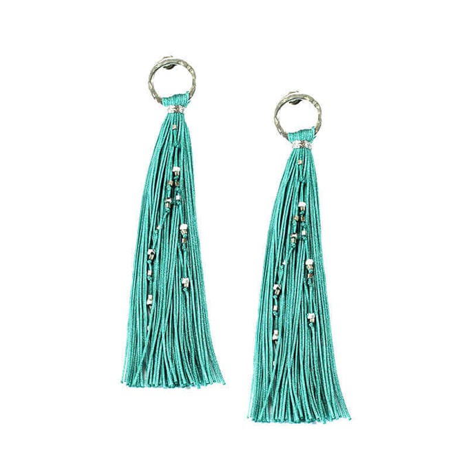 Tassel Earrings Turquoise - Handmade - Beautiful & Fairtrade from Quetzal Artisan Tassel Earrings Turquoise - Handmade - Beautiful & Fairtrade from Quetzal Artisan