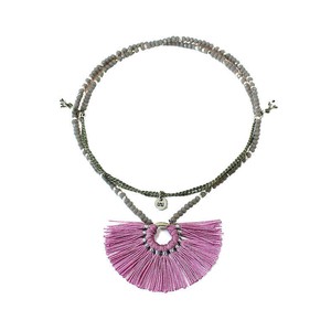 Fan Tassel Necklace Lavender - Handmade and Fairtrade from Quetzal Artisan Fan Tassel Necklace Lavender - Handmade and Fairtrade from Quetzal Artisan