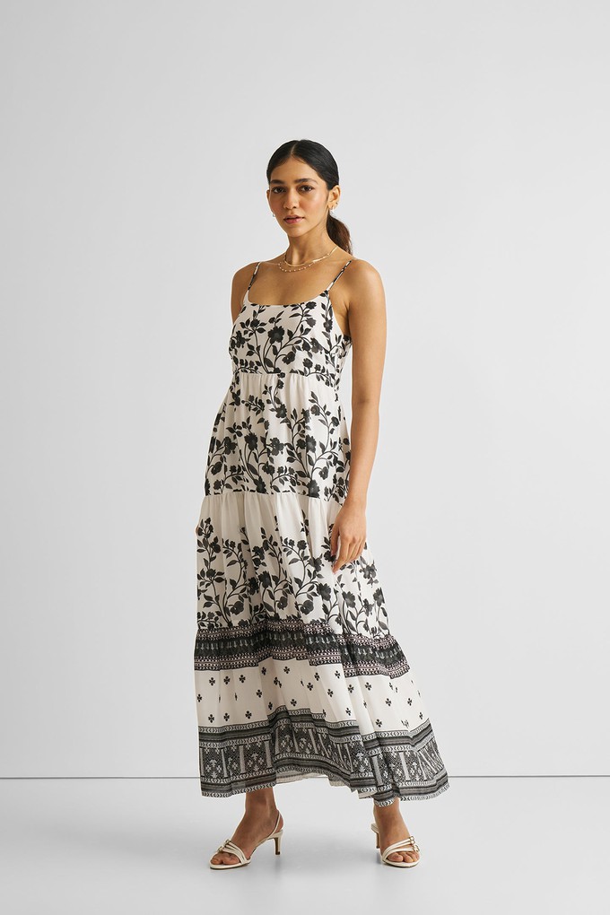 Strappy Tiered Maxi Dress in Florals from Reistor