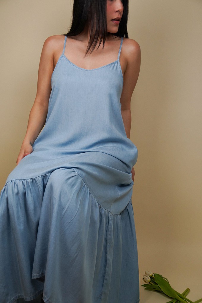 Flowy Maxi Dress in Blue Denim from Reistor