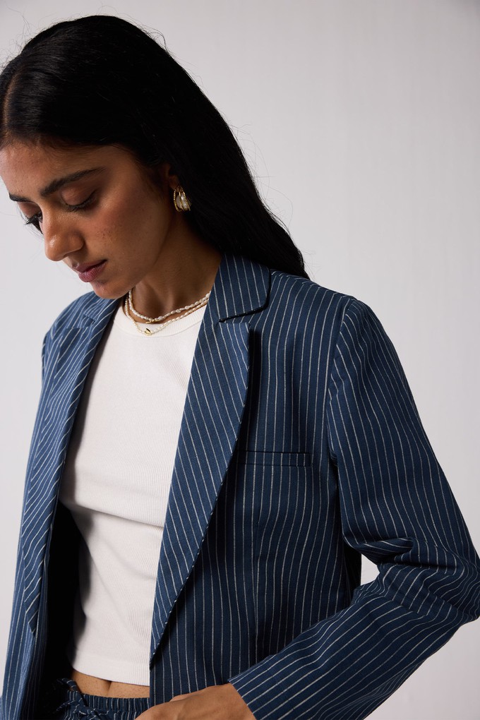 The Weekday Blazer in Blue Stripes from Reistor