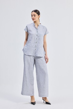 Relaxed-fit Shirt Set in Linen Stripes from Reistor