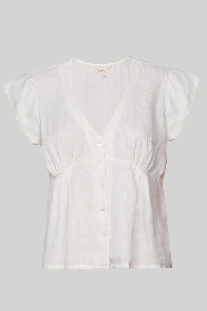 Deep V-neck Top in Off-white from Reistor