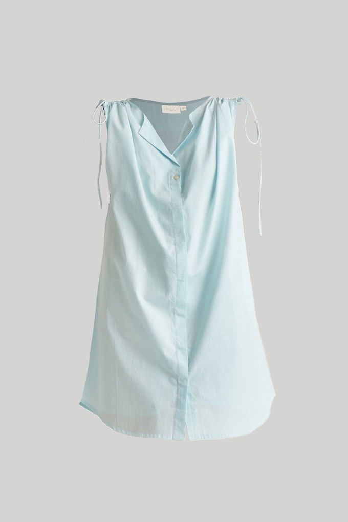 Shirt dress with Shoulder Tie Details in Summer Blue from Reistor