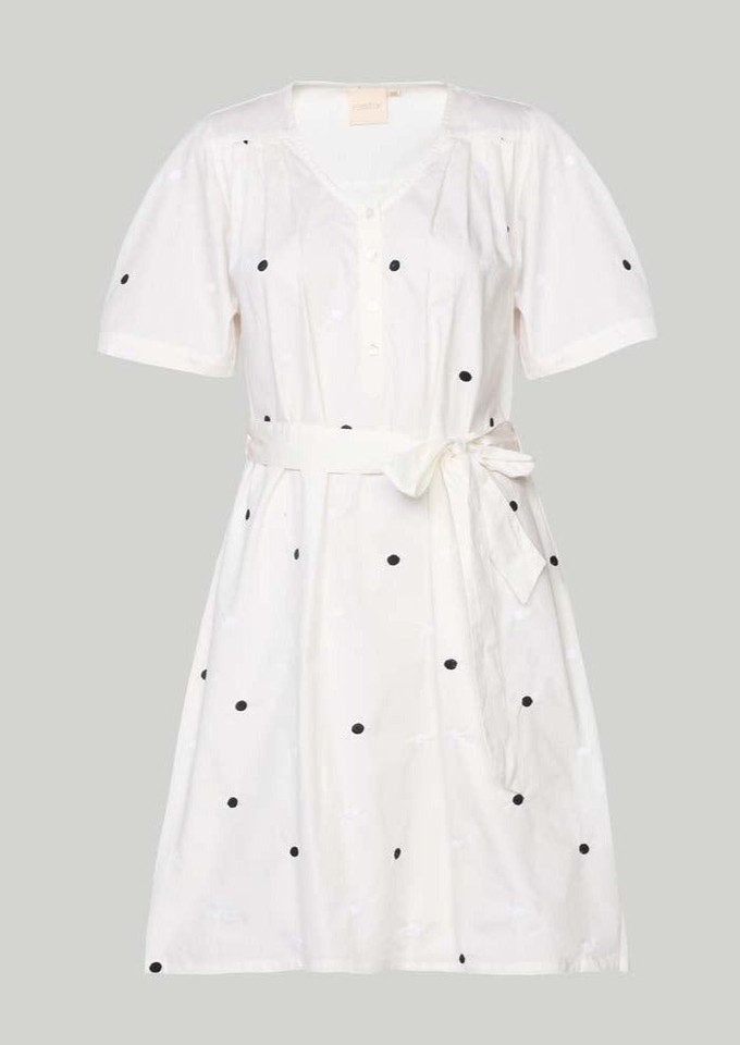 Pleated Tent Dress in Polka Embroidery from Reistor