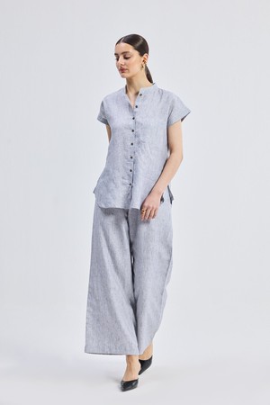 Relaxed-fit Shirt Set in Linen Stripes from Reistor