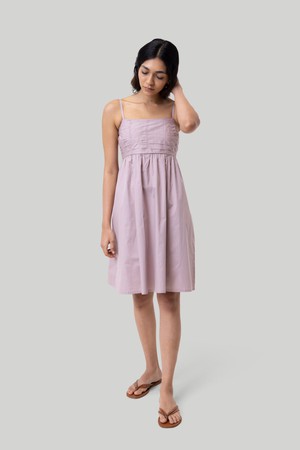 Ruched Strappy Dress in Pink from Reistor